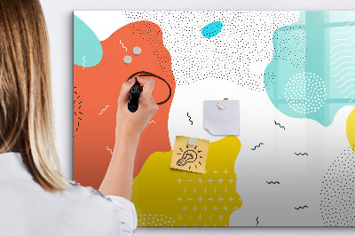 Uitwisbaar glazen planbord met magnetische functie Popabstractie