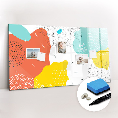 Uitwisbaar glazen planbord met magnetische functie Popabstractie