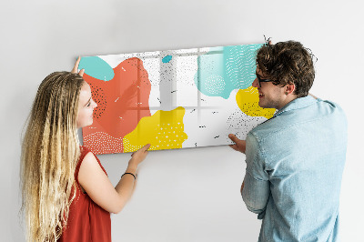 Uitwisbaar glazen planbord met magnetische functie Popabstractie