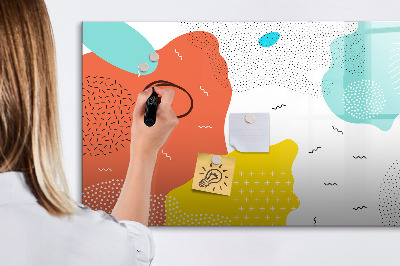 Uitwisbaar glazen planbord met magnetische functie Popabstractie