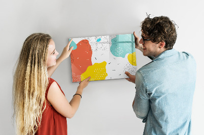 Uitwisbaar glazen planbord met magnetische functie Popabstractie