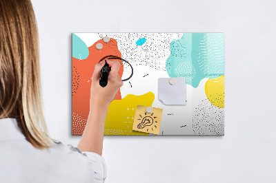 Uitwisbaar glazen planbord met magnetische functie Popabstractie