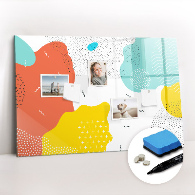 Uitwisbaar glazen planbord met magnetische functie Popabstractie