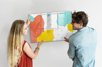 Uitwisbaar glazen planbord met magnetische functie Popabstractie