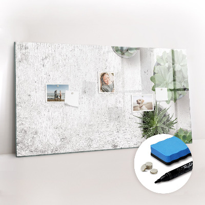 Beschrijfbaar magneetbord van glas met design Sierplanten