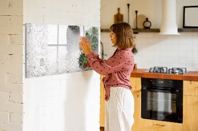 Beschrijfbaar magneetbord van glas met design Sierplanten