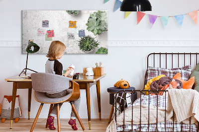 Beschrijfbaar magneetbord van glas met design Sierplanten