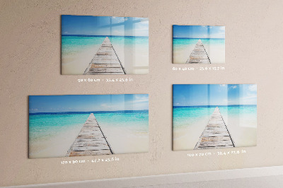 Beschrijfbaar magneetbord van glas met design Tropisch eiland