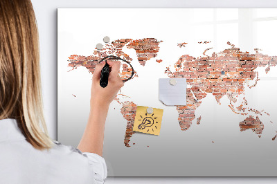 Uitwisbaar glazen planbord met magnetische functie Oude bakstenen kaart