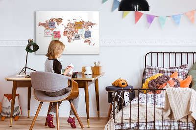 Uitwisbaar glazen planbord met magnetische functie Oude bakstenen kaart