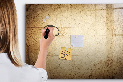 Magnetisch planbord voor de muur van bedrukt glas Oude wereldkaart
