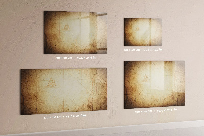Magnetisch planbord voor de muur van bedrukt glas Oude wereldkaart