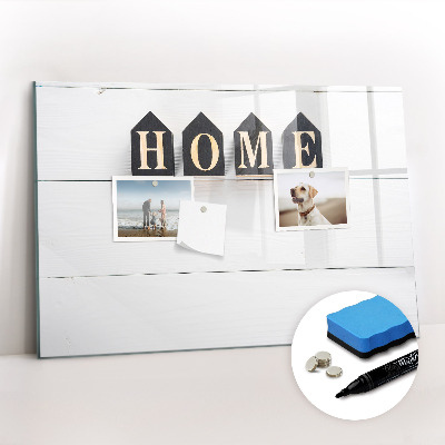 Magnetisch planbord voor de muur van bedrukt glas Het opschrift 