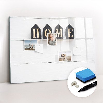 Magnetisch planbord voor de muur van bedrukt glas Het opschrift "huis"
