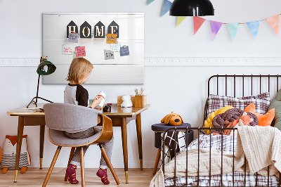 Magnetisch planbord voor de muur van bedrukt glas Het opschrift "huis"