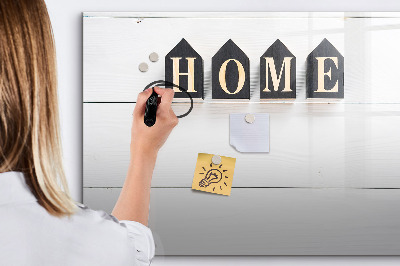 Magnetisch planbord voor de muur van bedrukt glas Het opschrift "huis"