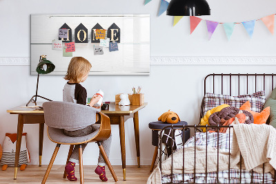 Magnetisch planbord voor de muur van bedrukt glas Het opschrift "huis"