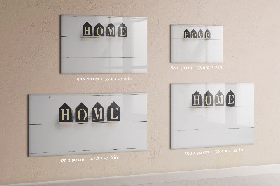 Magnetisch planbord voor de muur van bedrukt glas Het opschrift "huis"