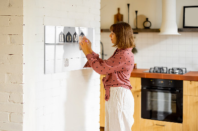 Magnetisch planbord voor de muur van bedrukt glas Het opschrift "huis"