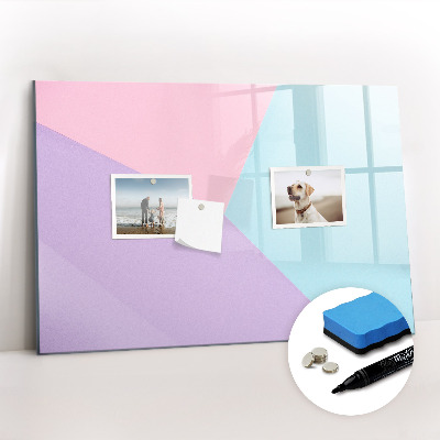 Uitwisbaar glazen planbord met magnetische functie Pastelpatroon