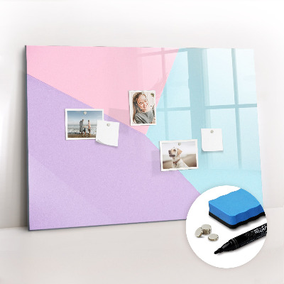 Uitwisbaar glazen planbord met magnetische functie Pastelpatroon