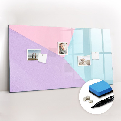 Uitwisbaar glazen planbord met magnetische functie Pastelpatroon