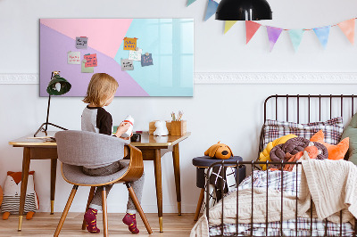 Uitwisbaar glazen planbord met magnetische functie Pastelpatroon