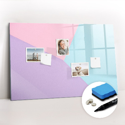 Uitwisbaar glazen planbord met magnetische functie Pastelpatroon