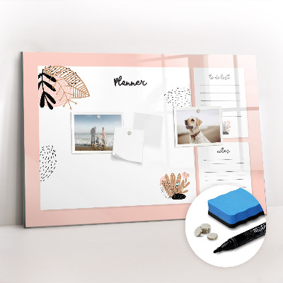 Uitwisbaar glazen planbord met magnetische functie Planner notitieboekje