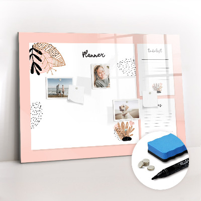 Uitwisbaar glazen planbord met magnetische functie Planner notitieboekje