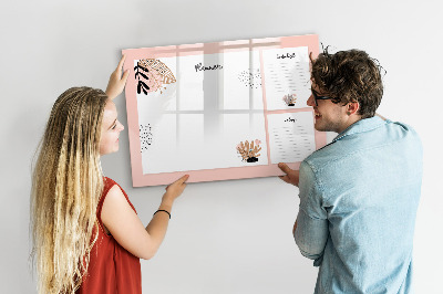 Uitwisbaar glazen planbord met magnetische functie Planner notitieboekje