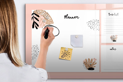 Uitwisbaar glazen planbord met magnetische functie Planner notitieboekje