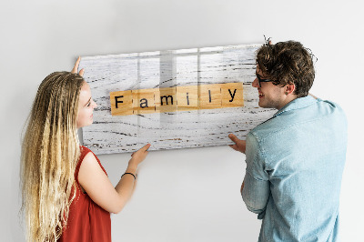 Uitwisbaar glazen planbord met magnetische functie Familie