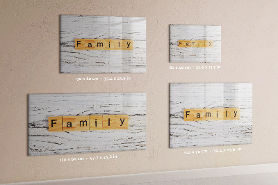 Uitwisbaar glazen planbord met magnetische functie Familie