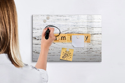 Uitwisbaar glazen planbord met magnetische functie Familie