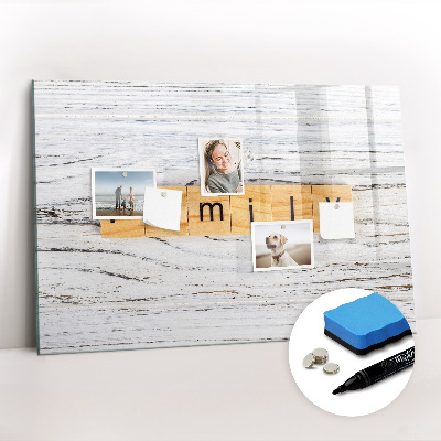 Uitwisbaar glazen planbord met magnetische functie Familie