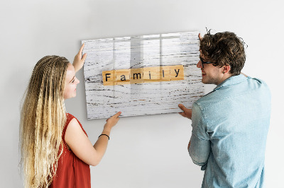 Uitwisbaar glazen planbord met magnetische functie Familie