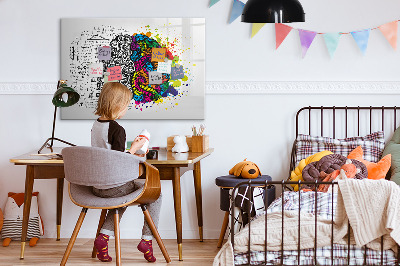 Uitwisbaar glazen planbord met magnetische functie Abstractie van de hersenen