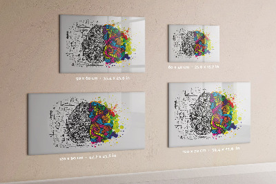 Uitwisbaar glazen planbord met magnetische functie Abstractie van de hersenen