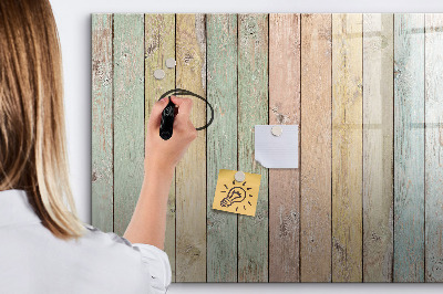 Magnetisch planbord voor de muur van bedrukt glas Kleurrijke borden