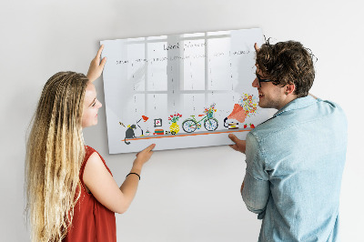 Uitwisbaar glazen planbord met magnetische functie Wekelijkse planner