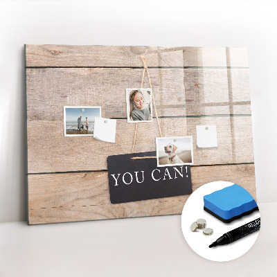 Uitwisbaar glazen planbord met magnetische functie Jij kunt schrijven!