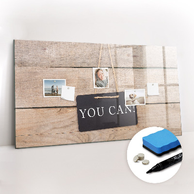 Uitwisbaar glazen planbord met magnetische functie Jij kunt schrijven!