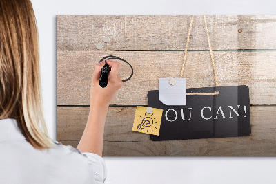 Uitwisbaar glazen planbord met magnetische functie Jij kunt schrijven!