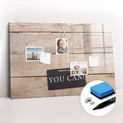 Uitwisbaar glazen planbord met magnetische functie Jij kunt schrijven!