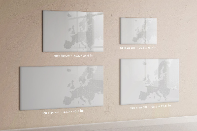 Beschrijfbaar magneetbord van glas met design Banknew wereldkaart