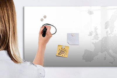 Magnetisch planbord voor de muur van bedrukt glas Kaart van Europa