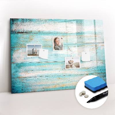 Uitwisbaar glazen planbord met magnetische functie Blauwe borden