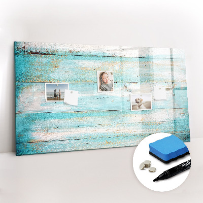 Uitwisbaar glazen planbord met magnetische functie Blauwe borden