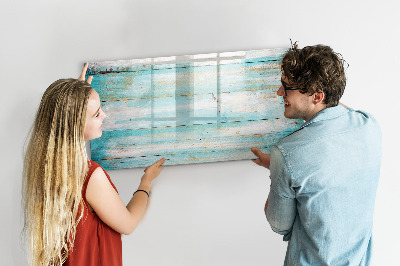 Uitwisbaar glazen planbord met magnetische functie Blauwe borden